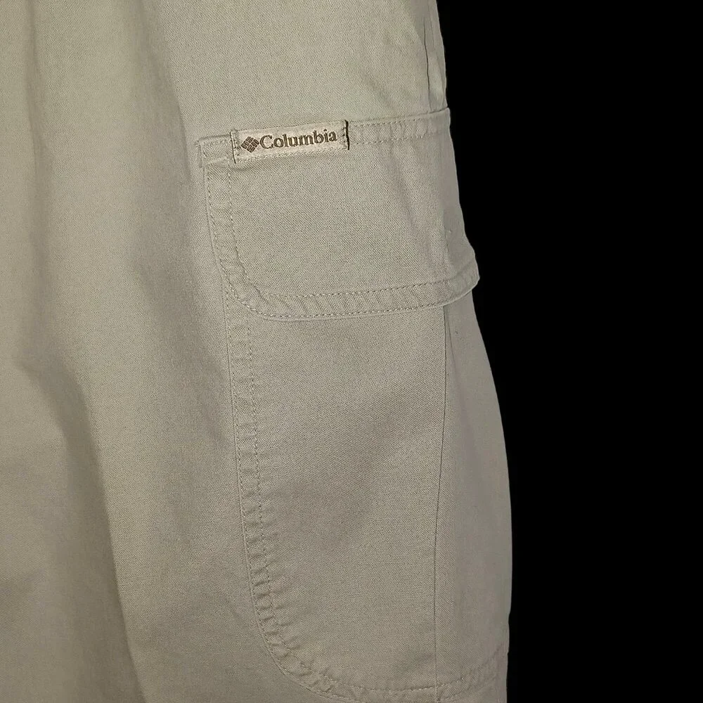 Columbia Mens 36x31 Cargo Classic Tan Pants Cabincore Utility Hiking Relaxed Fit